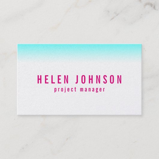 モダンな水およびショッキングピンクの勾配をきれいにして下さい 名刺 (正面)