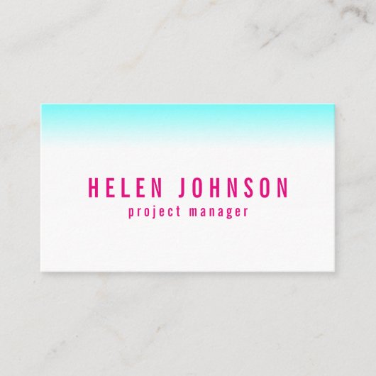 モダンな水およびショッキングピンクの勾配をきれいにして下さい 名刺 (正面)