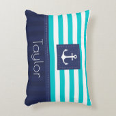 モダンな水の濃紺の航海のないかりのデザイン アクセントクッション (正面(垂直))