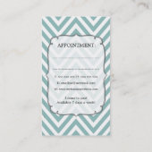 モダンな水の白いシェブロンの美容師カード 予約カード (裏面)