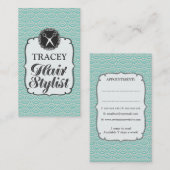 モダンな水は美容師のアポイントメントカードをはかりで測ました 予約カード (正面/裏面)