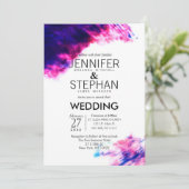 モダンな水彩のぼやけ ウェディング招待状 招待状 (スタンド正面)