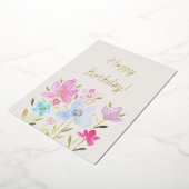 モダンな水彩のワイルドフラワーフォイル招待状 箔招待状 (回転した状態)