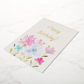 モダンな水彩の野生の花の箔の招待状 箔招待状 (回転した状態)