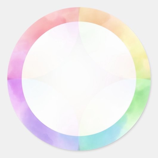 モダンな水彩アート おしゃれなエレガントな空白 ラウンドシール (正面)