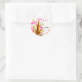 モダンな水彩イスラム風急須のEid mubarak ラウンドシール (バッグ)