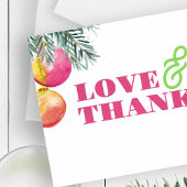 モダンな水彩クリスマスお礼カード サンキューカード