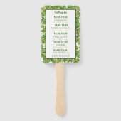 モダンな水彩グリーンウェディングフォトプログラム ハンドファン (裏面)