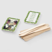 モダンな水彩グリーンウェディングフォトプログラム ハンドファン (組立なし)