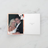 モダンな水彩コーラルピーチの結婚式のお礼 サンキューカード (内部)