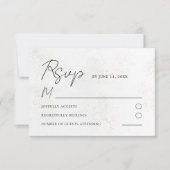 モダンな水彩テクスチャの結婚式RSVP 出欠カード (正面)