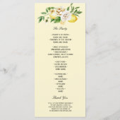 モダンな水彩パステルイエローレモンと葉 メニュー (裏面)