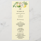 モダンな水彩パステルイエローレモンと葉 メニュー (正面)