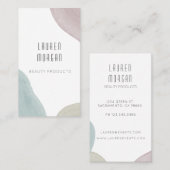 モダンな水彩パステル ビジネスカード (正面/裏面)