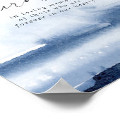 モダンな水彩ブルー このキャンドルが記憶を焼く ポスター (角)