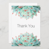 モダンな水彩多肉植物のサンキューカード サンキューカード (正面/裏面)