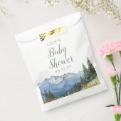 モダンな水彩山のワイルドフラワーベイビーシャワー フェイバーバッグ (封をした状態)