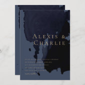 モダンな水彩抽象ウェディング招待状 招待状 (正面/裏面)