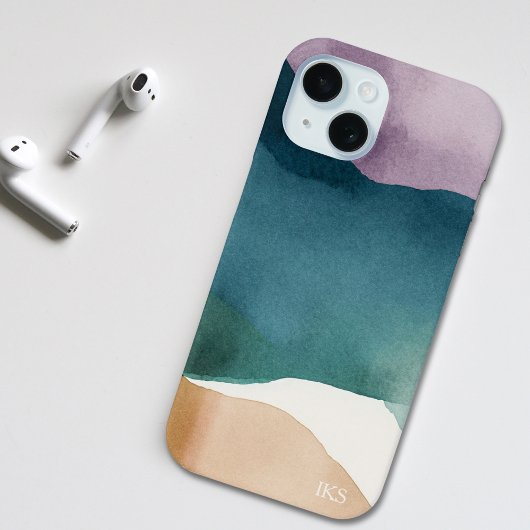 モダンな水彩抽象モノグラム Case-Mate iPhoneケース