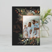 モダンな水彩植物画の楽しい1枚の写真, 箔シーズンカード (立ち正面)