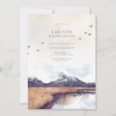 モダンな水彩湖のバチェロレッテウィークエンド 招待状 (正面)