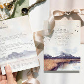 モダンな水彩湖のバチェロレッテウィークエンド 招待状