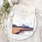 モダンな水彩湖のバチェロレッテウィークエンド 招待状