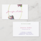 モダンな水彩画によってはエレガントな原稿のテンプレートが開花します 名刺 (正面/裏面)