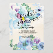 モダンな水彩画によってはブライダルシャワーの招待状が開花します 招待状 (正面/裏面)