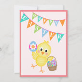 モダンな水彩画のうさぎの卵の宝探しとイースターの朝食 招待状 (裏面)