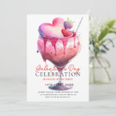 モダンな水彩画のおしゃれなガレンタインズデイパーティー 招待状 (スタンド正面)