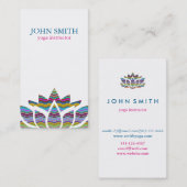 モダンな水彩画のはすの花のロゴのヨガ 名刺 (正面/裏面)