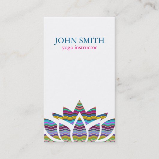 モダンな水彩画のはすの花のロゴのヨガ 名刺 (正面)
