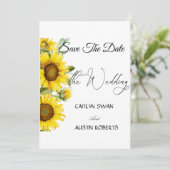 モダンな水彩画のひまわり セーブザデート (スタンド正面)