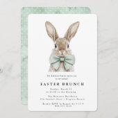 モダンな水彩画のイースターおめでとうカード 招待状 (正面/裏面)