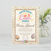 モダンな水彩画のイースター・ブランチ・エッグハント 招待状 (スタンド正面)