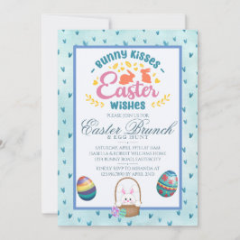 モダンな水彩画のイースター・ブランチ・エッグハント 招待状
