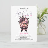 モダンな水彩画のカップケーキ ベビーシャワー3 招待状 (スタンド正面)