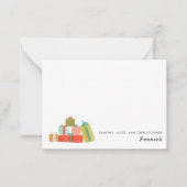 モダンな水彩画のクリスマスギフトとホリデーシーズン ノートカード (正面)