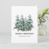 モダンな水彩画のクリスマスツリー(写真以外) シーズンカード (スタンド正面)