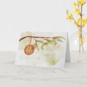 モダンな水彩画のクリスマスホリデーカード カード (黄色い花)