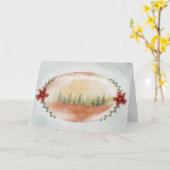 モダンな水彩画のクリスマスホリデーカード カード (黄色い花)