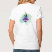モダンな水彩画のクリスマス カラフルなモミの木 Tシャツ (裏面)