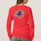 モダンな水彩画のクリスマス カラフルな松の木 Tシャツ (裏面)