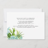 モダンな水彩画のサボテンと多肉植物が動く 案内状 (裏面)