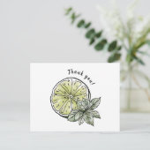 モダンな水彩画のシトラスライムフルーツ感謝 ポストカード (スタンド正面)