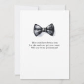 モダンな水彩画のスーツのグルームズマンへのお願い 招待状 (裏面)