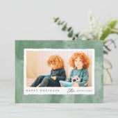 モダンな水彩画のハッピーホリデイズ家族写真 シーズンカード (スタンド正面)