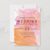 モダンな水彩画のハートの結婚式の招待状 招待状 (正面)