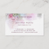 モダンな水彩画のバラの花のアートワークのテンプレート 名刺 (裏面)